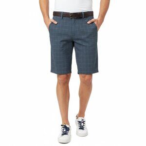 Sunice Performance Golf Shorts - Blue Windowpane Plaid Outdoors Sports